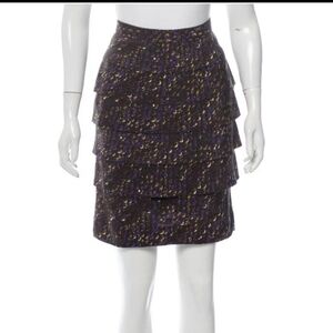 Silk Tory Burch Black and Purple Mini Skirt